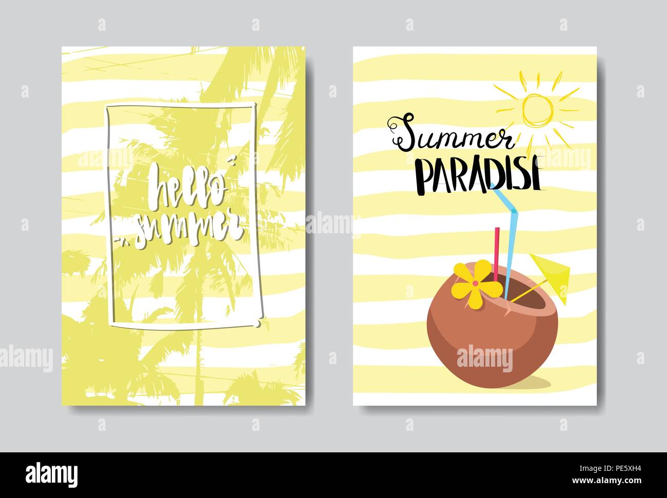 Summer paradise set cocktail coco isolé badge Design typographique Label. Logo lettrage pour les vacances saison,Modèles, invitation, carte de vœux, estampes et affiches. Illustration de Vecteur