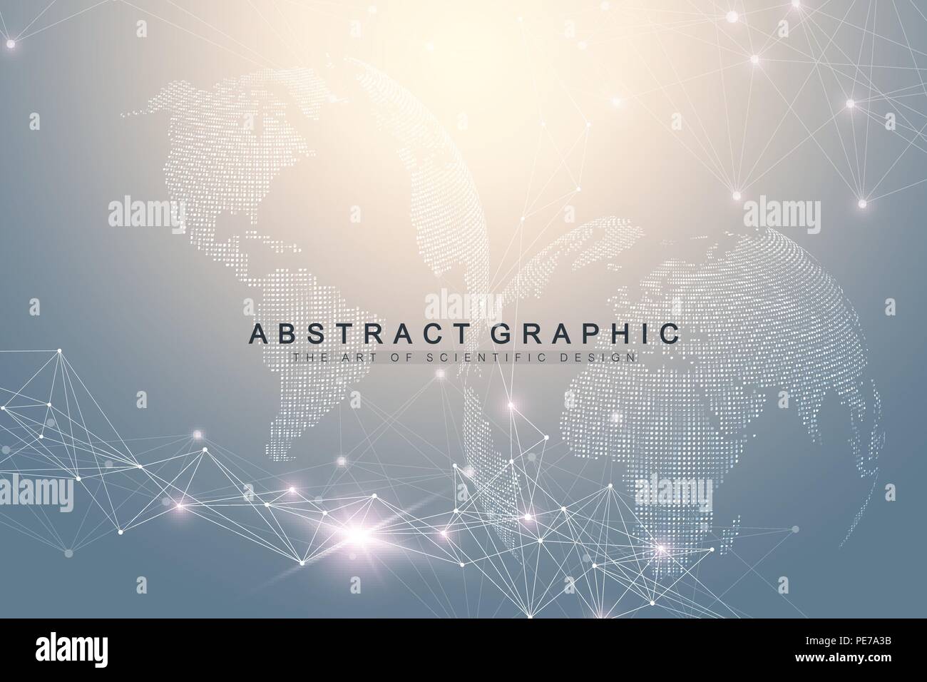 Complexe de big data world globe. Résumé Contexte La communication graphique. Toile de perspective de profondeur. Minime virtuel tableau avec les composés. La visualisation de données numériques. Vector illustration Big data. Illustration de Vecteur