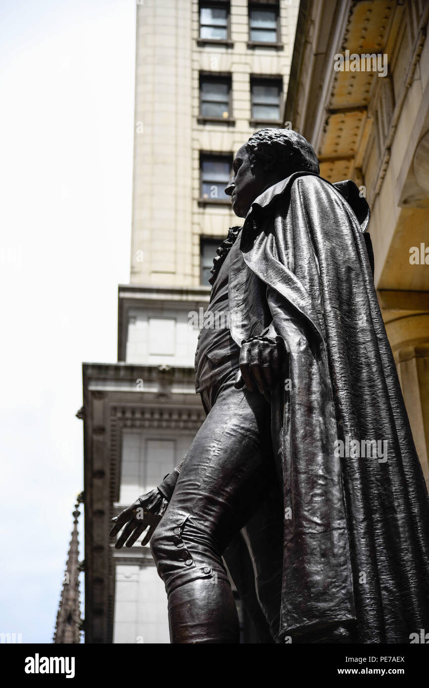 La ville de New York, USA - 20 juin 2018 : avis de George Washington statue en Federal Hall à Wall Street Banque D'Images