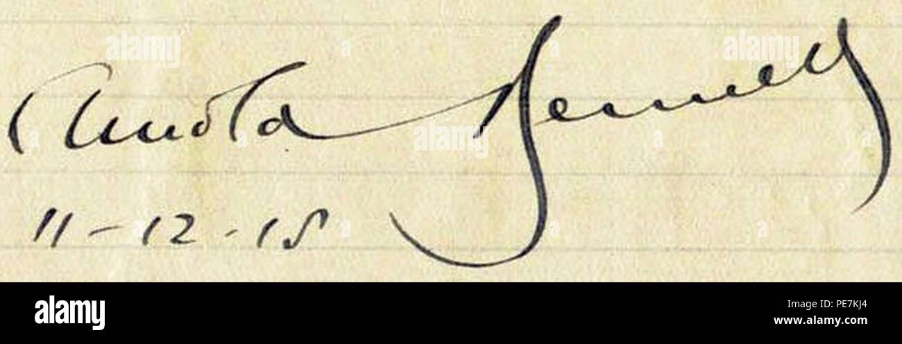 Arnold Bennett Signature. Banque D'Images