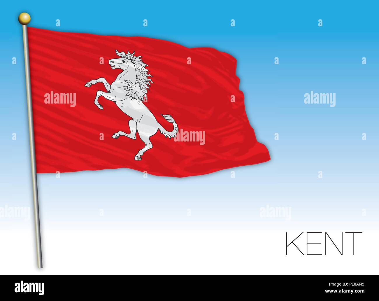 Drapeau régional de Kent, Royaume-Uni, vector illustration Illustration de Vecteur