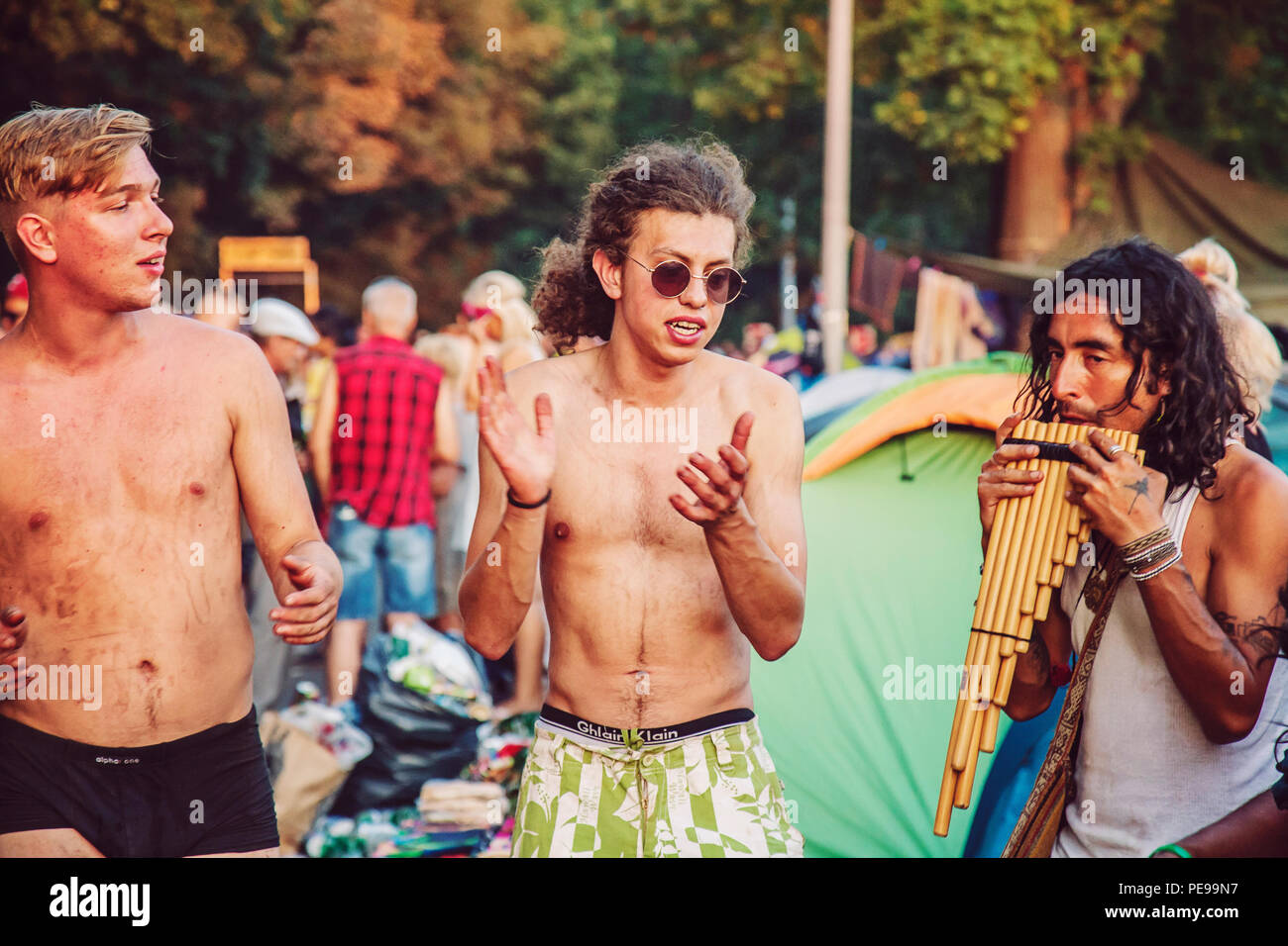 Kostrzyn nad Odra, Pologne, le 4 août 2018, les visiteurs du festival de rock de Woodstock Pologne Banque D'Images