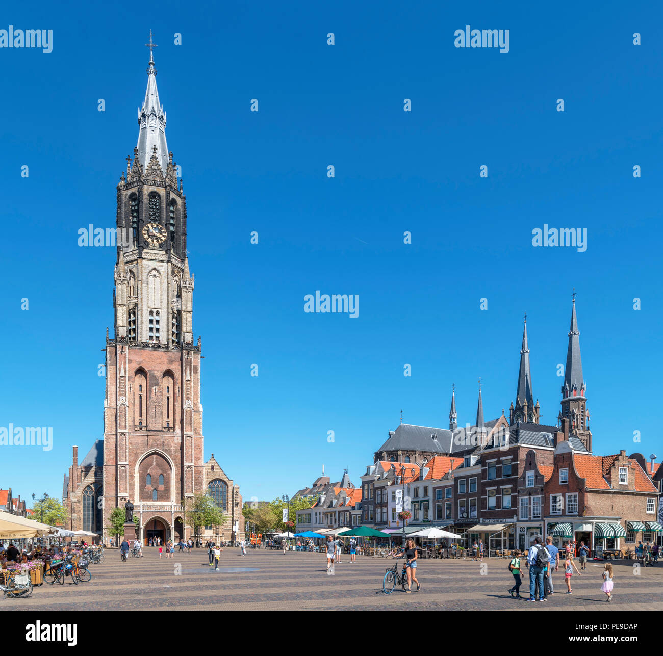Historique La 15e siècle Nieuwe Kerk (nouvelle église) dans le Markt (place du marché), Delft, Zuid-Holland (Hollande méridionale), Pays-Bas Banque D'Images