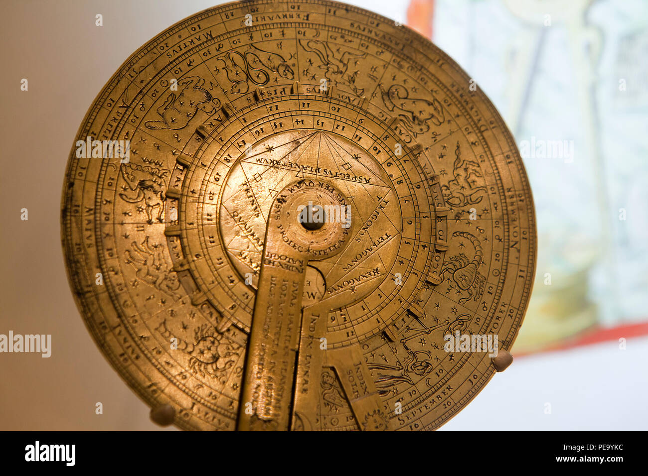 Cadran solaire et nocturne, vers 16e siècle Banque D'Images