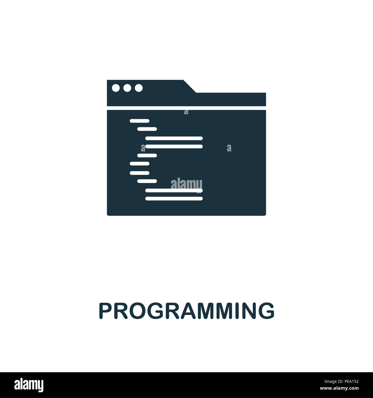 L'icône de création de programmation. Élément simple illustration. Concept de programmation de développement web design symbole collection. Peut être utilisé pour le mobile et Banque D'Images