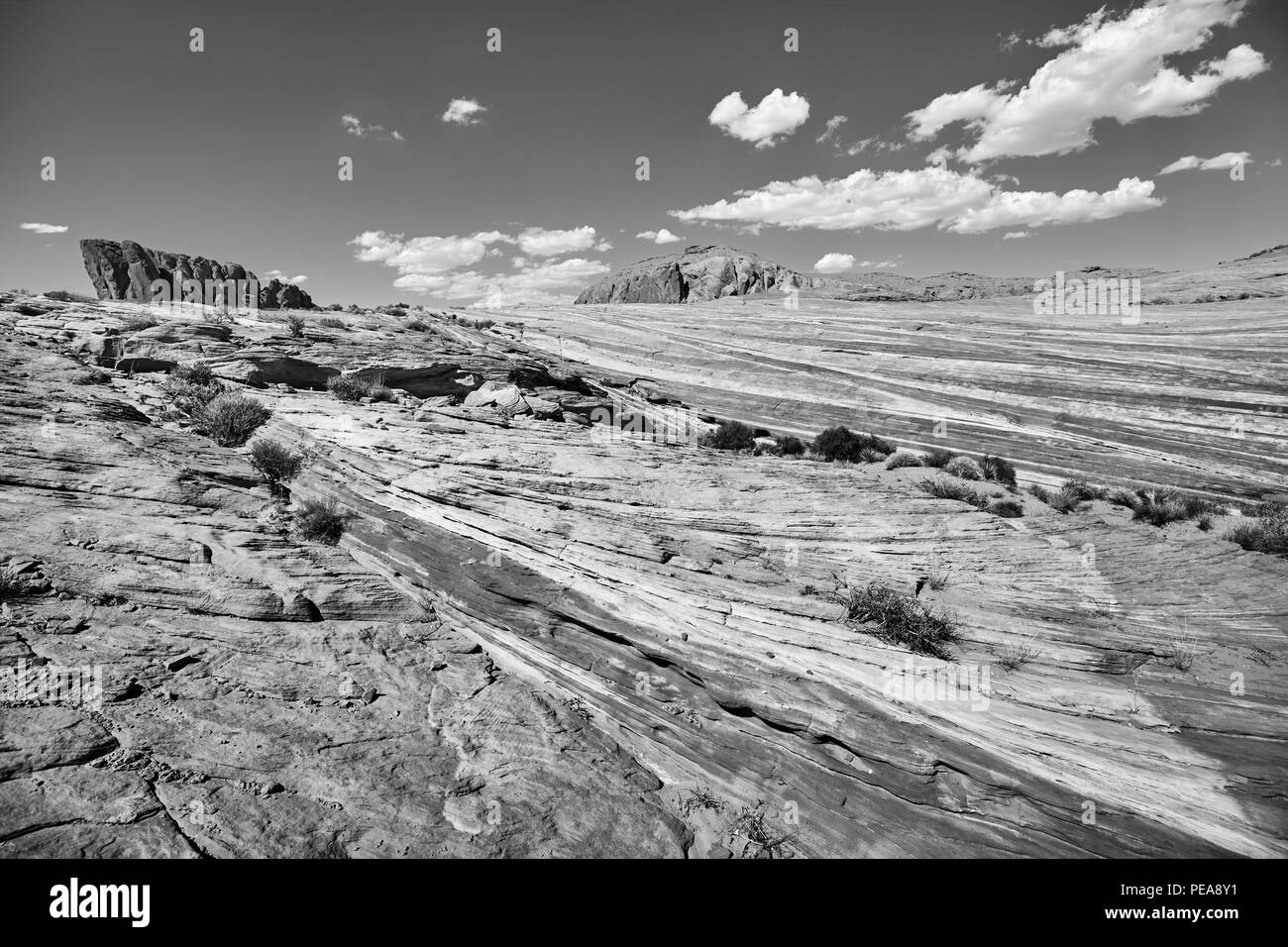 De belles formations rocheuses dans le parc national de la Vallée de Feu, Nevada, USA. Banque D'Images