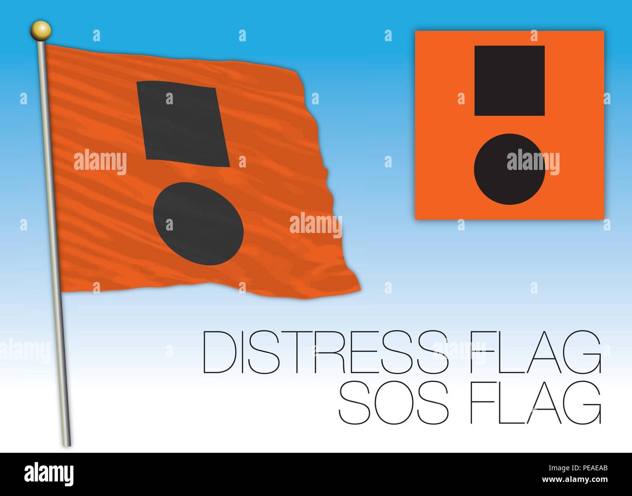 Détresse SOS drapeau, signal international Illustration de Vecteur