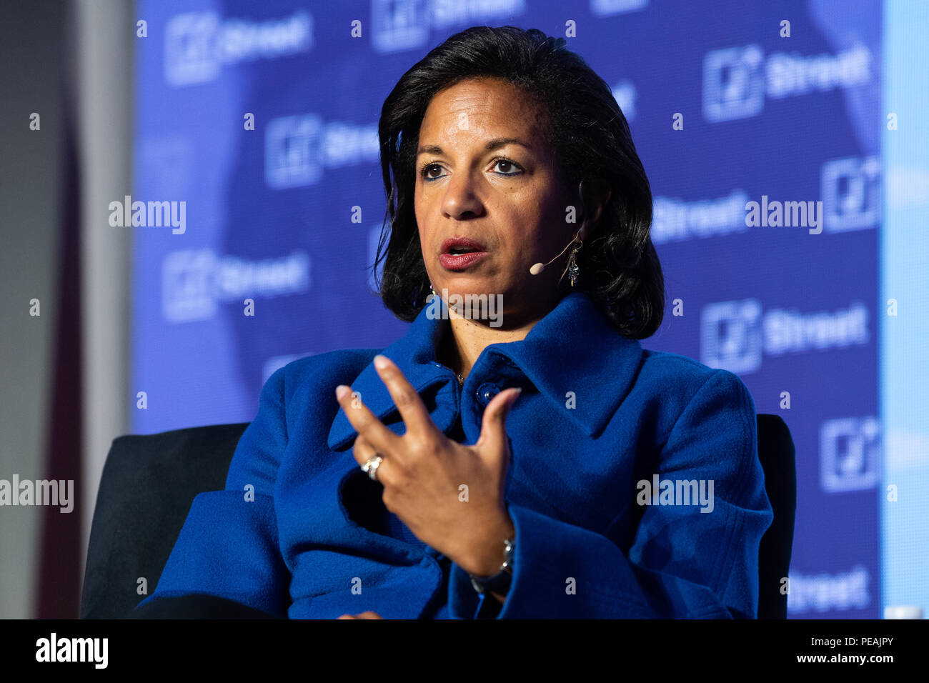 L'ambassadeur Susan Rice, ancien conseiller à la sécurité nationale pour le président Barack Obama, s'exprimant lors de la Conférence nationale de la rue J à Washington, DC sur un Banque D'Images