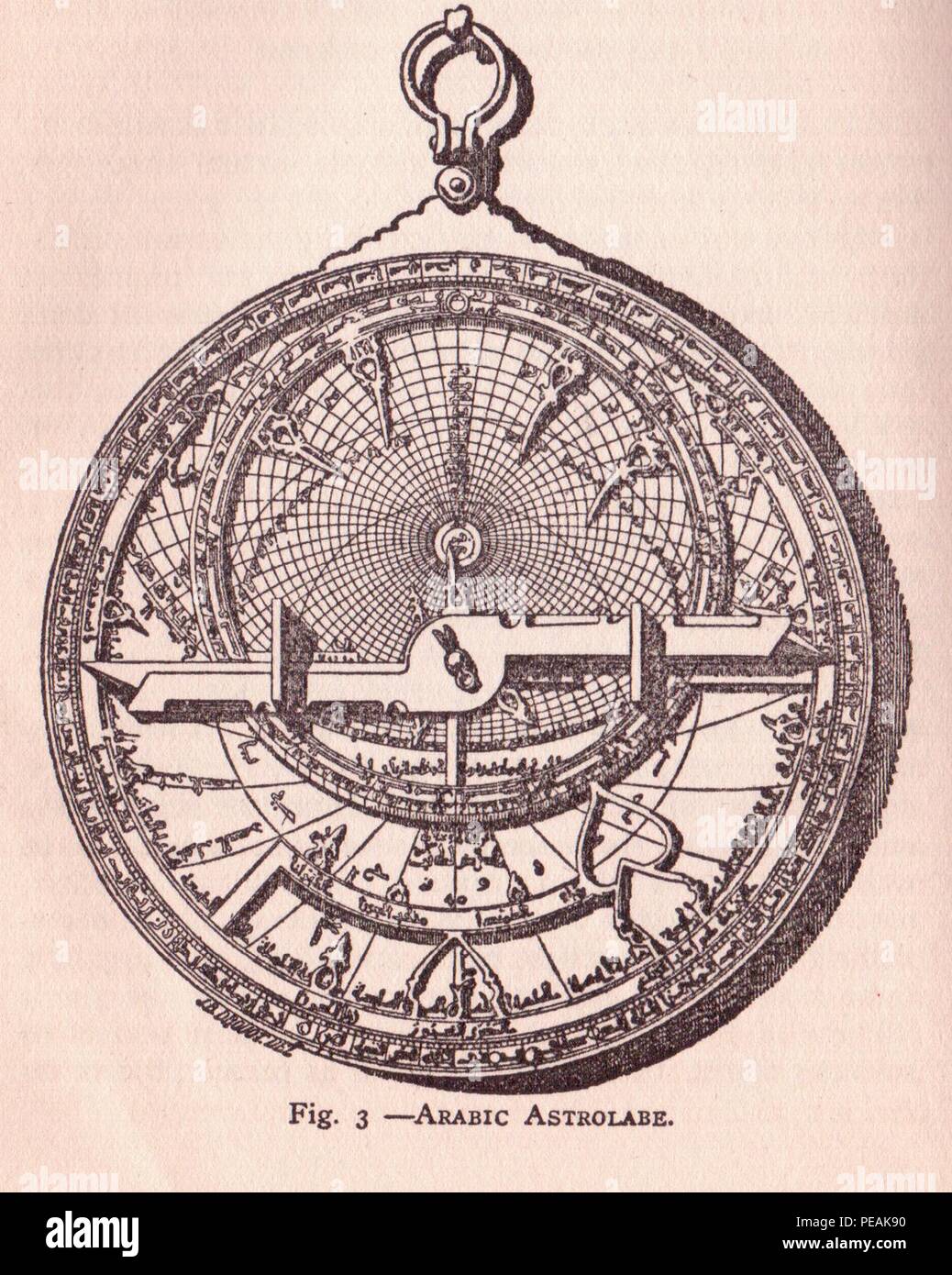 Astrolabe arabe. Banque D'Images