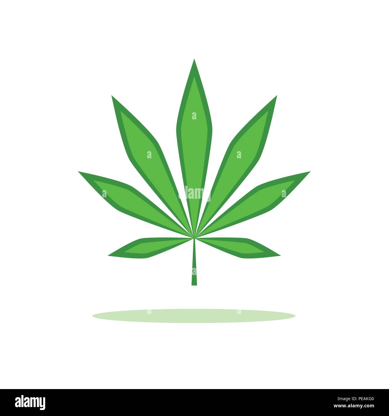 Feuille de cannabis vert simple dessin illustration vecteur EPS10 Illustration de Vecteur
