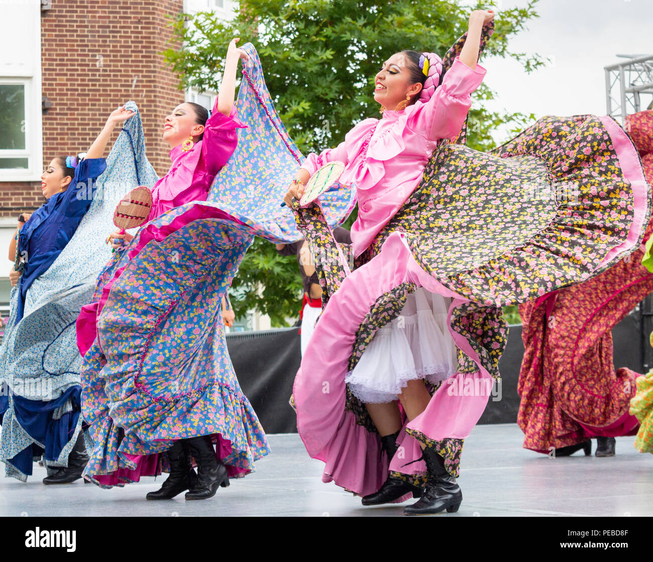 Danseurs de Mexico à la Billingham Festival folklorique international de World Dance 2018. L'Angleterre. UK Banque D'Images