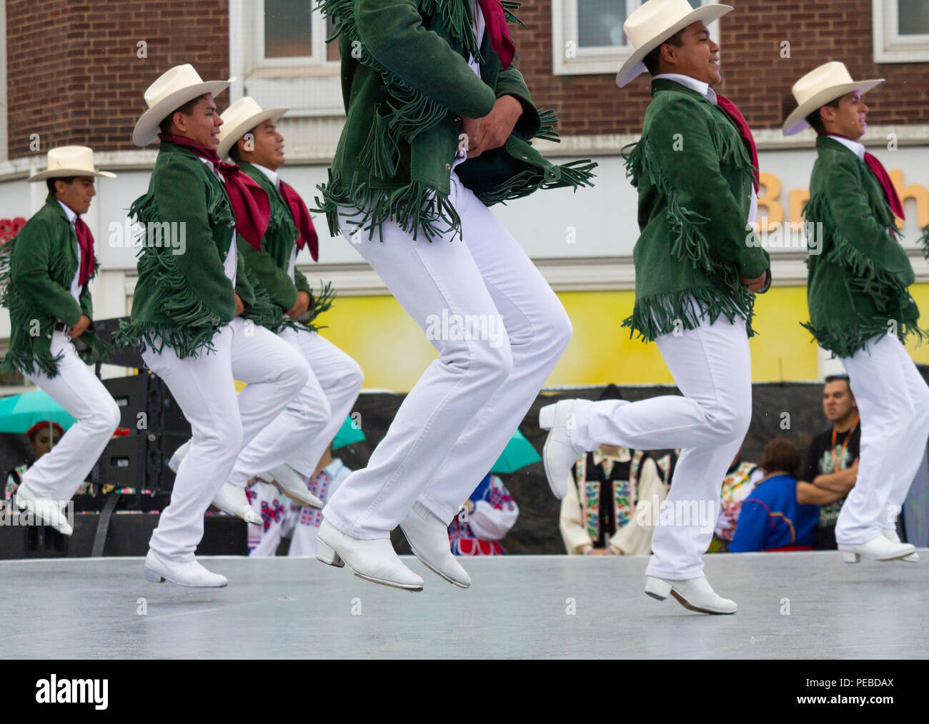 Danseurs de Mexico à la Billingham Festival folklorique international de World Dance 2018. L'Angleterre. UK Banque D'Images