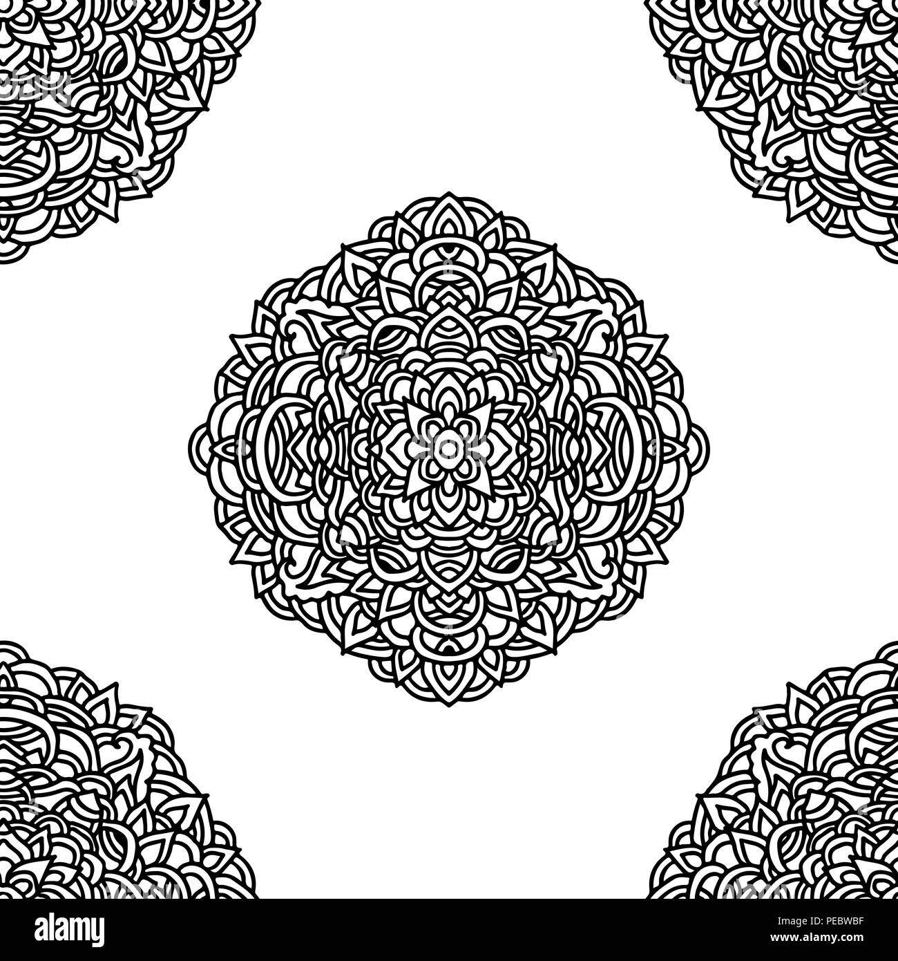 Modèle de Mandala. Modèle logique de l'Asie. Vector illustration. Illustration de Vecteur