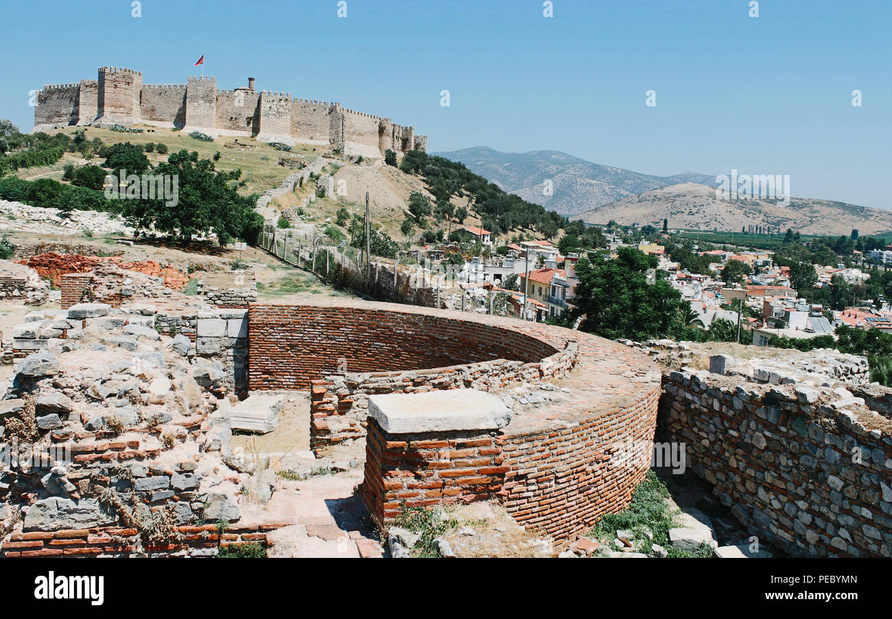 Ruines de st. Johns Basilique de la colline Ayasuluk à Selcuk, Turquie Banque D'Images