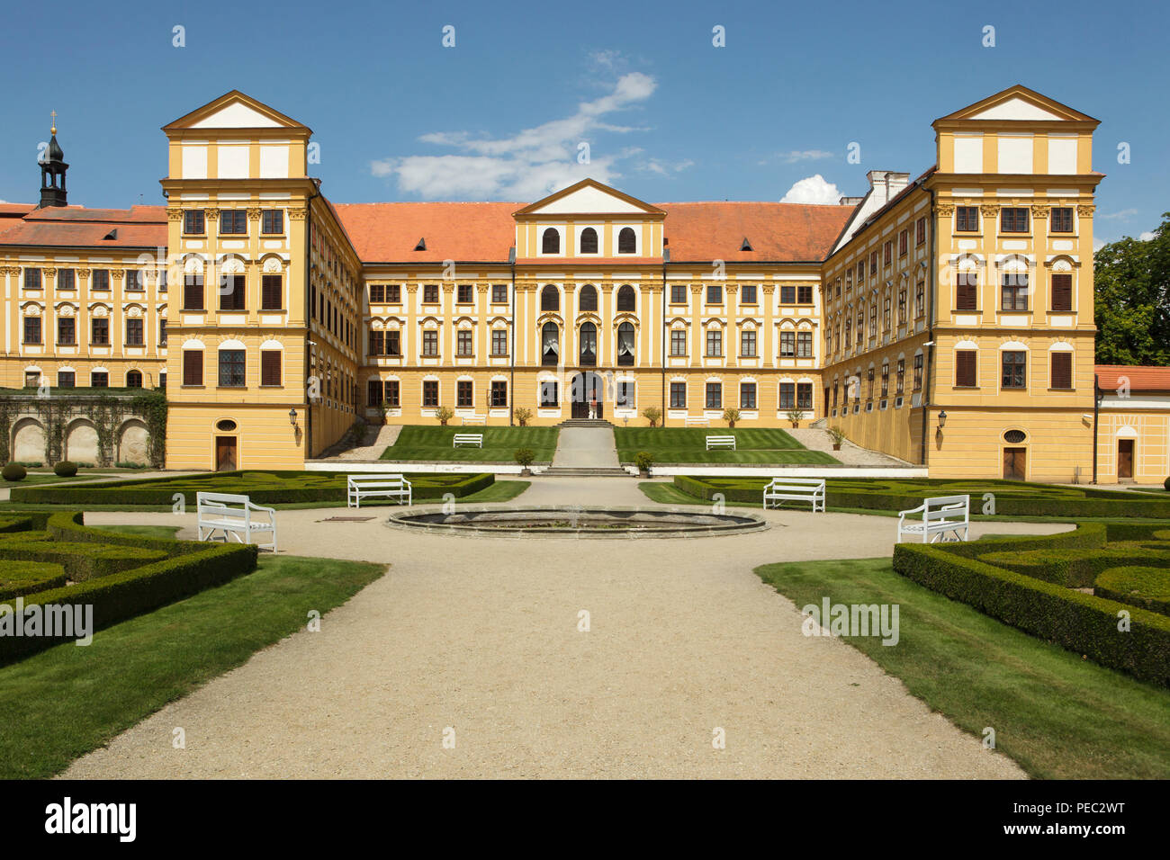 Château de Jaroměřice (Zámek Jaroměřice) connu comme le quartier bohème de Versailles à Jaroměřice nad Rokytnou dans Vysočina, République tchèque. Banque D'Images