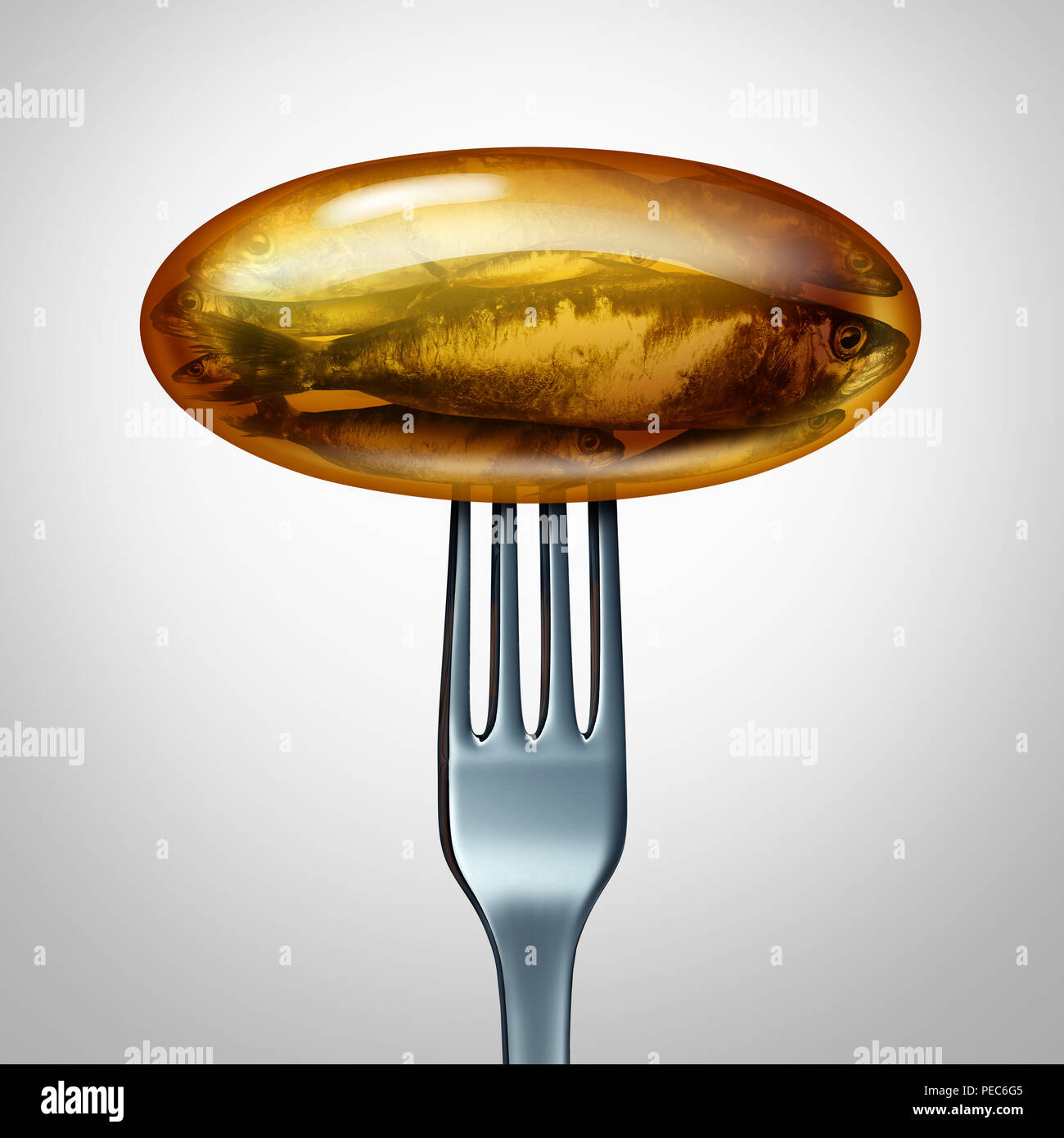 L'huile de poisson naturel comprimé et de compléter ou de l'acide gras d'omega 3 que d'éléments nutritifs santé médecine naturelle avec 3D illustration éléments. Banque D'Images