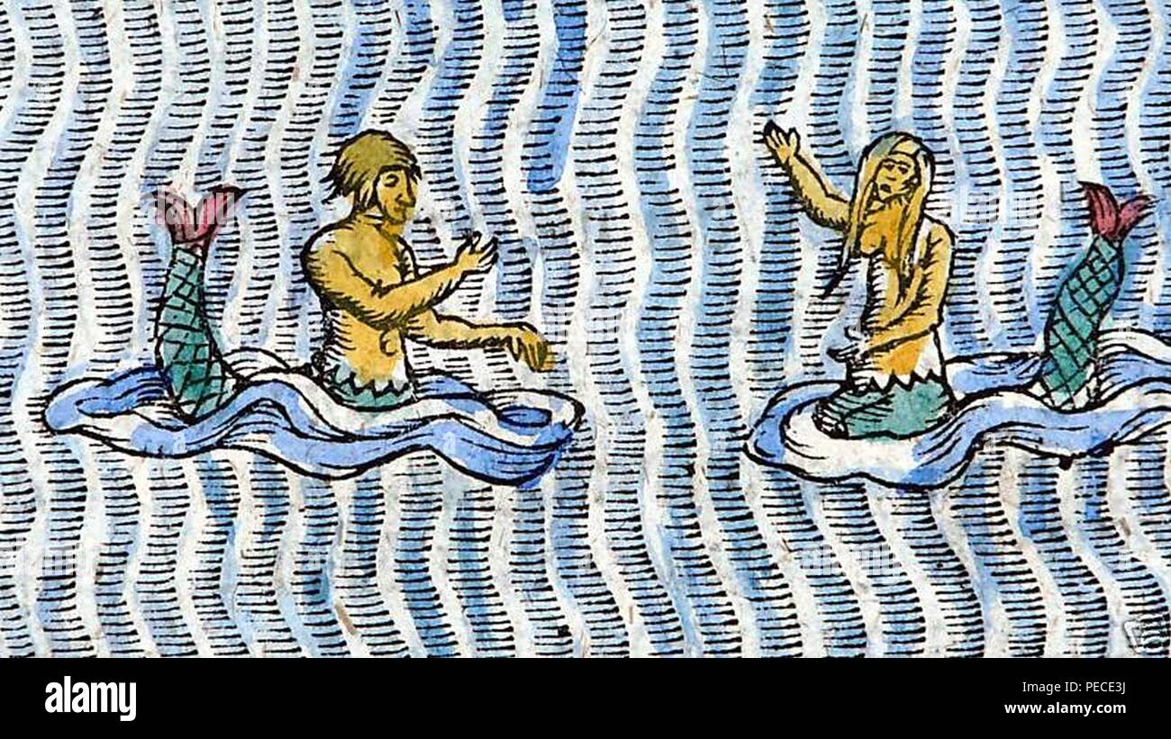 L'Asie représentée sous la forme de Pégase (avec la main) coloration moderne par Heinrich Bünting c.1590 la sirène et Clyde mcphatter. Banque D'Images