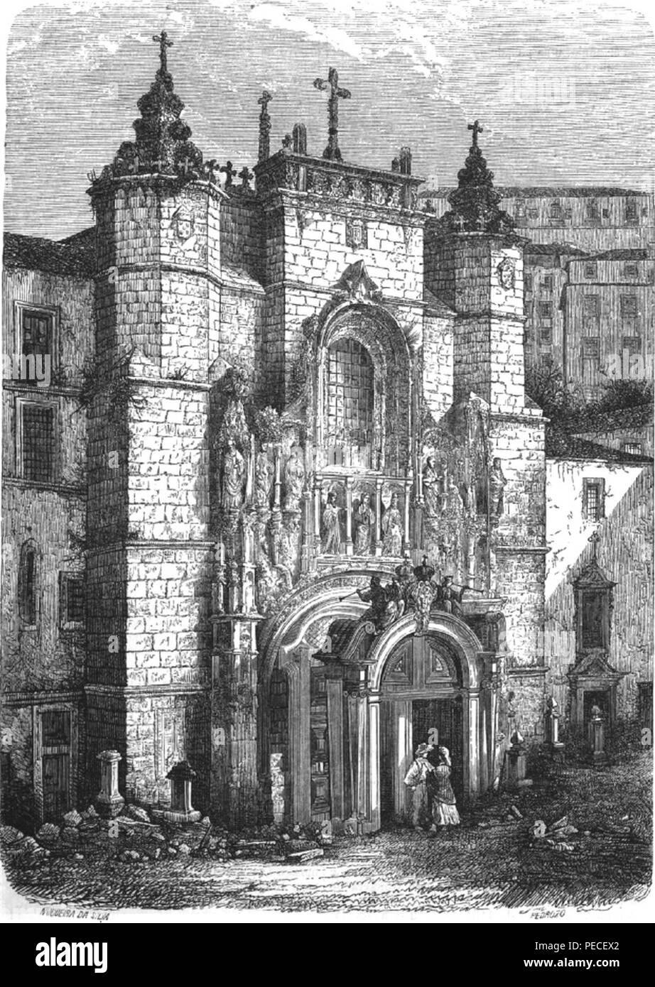 Pitt-CoimbraStCruzChurch Arch. Banque D'Images