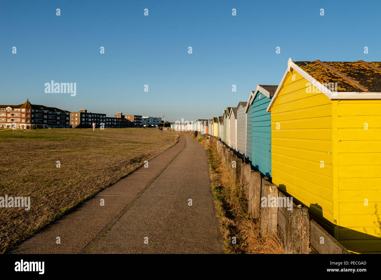 Autopiqueur sud est une plage de galets entre Shoreham-by-Sea et Worthing Banque D'Images