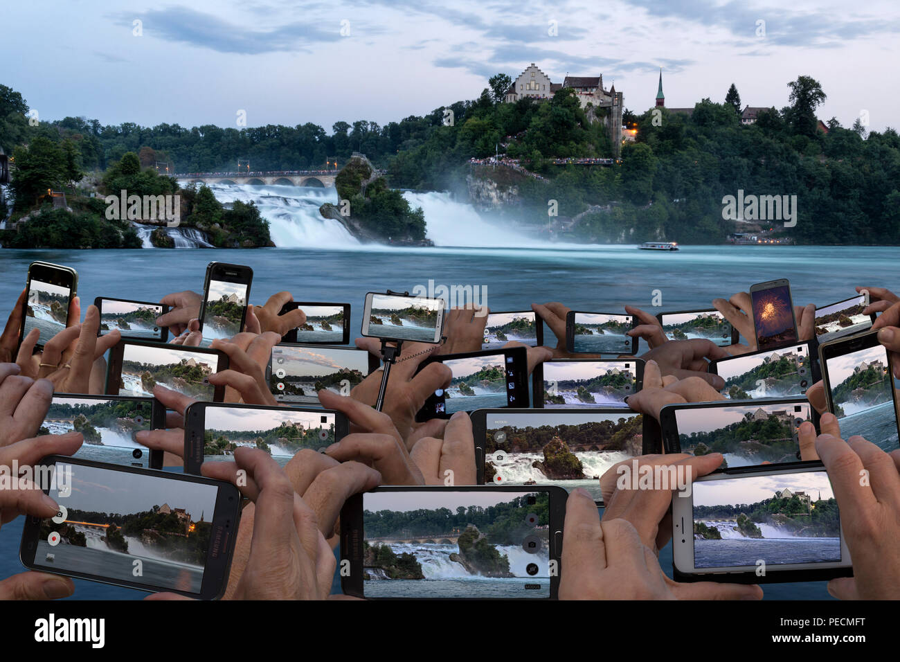 1 millions d'images, chutes du Rhin, Neuhausen, canton de Schaffhouse, Suisse Banque D'Images