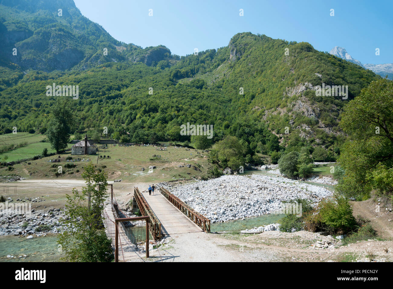 Ponts de Valbona, près de Margegej, alpes albanaises, Albanie Banque D'Images