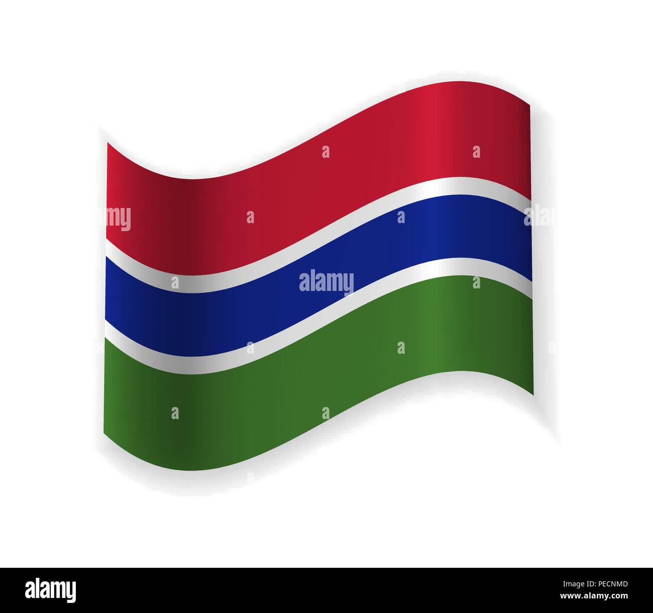 Drapeau de la Gambie. Un pays en Afrique de l'Ouest. Vector illustration. La capitale Banjul Illustration de Vecteur