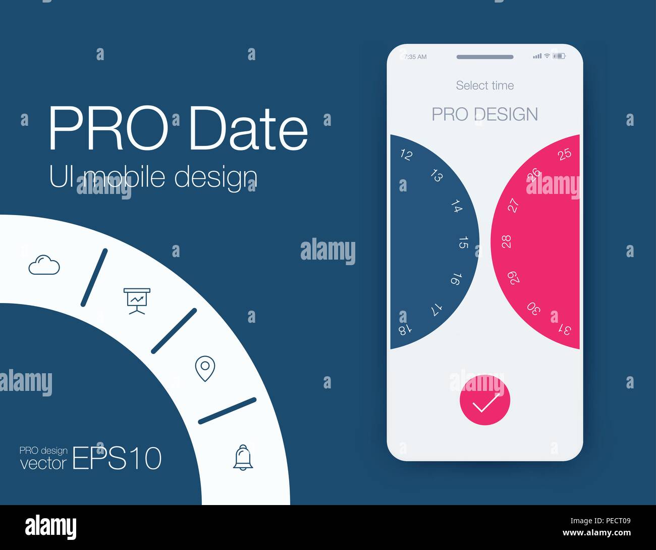 La conception de l'INTERFACE UTILISATEUR Date demande stock vector concept Illustration de Vecteur