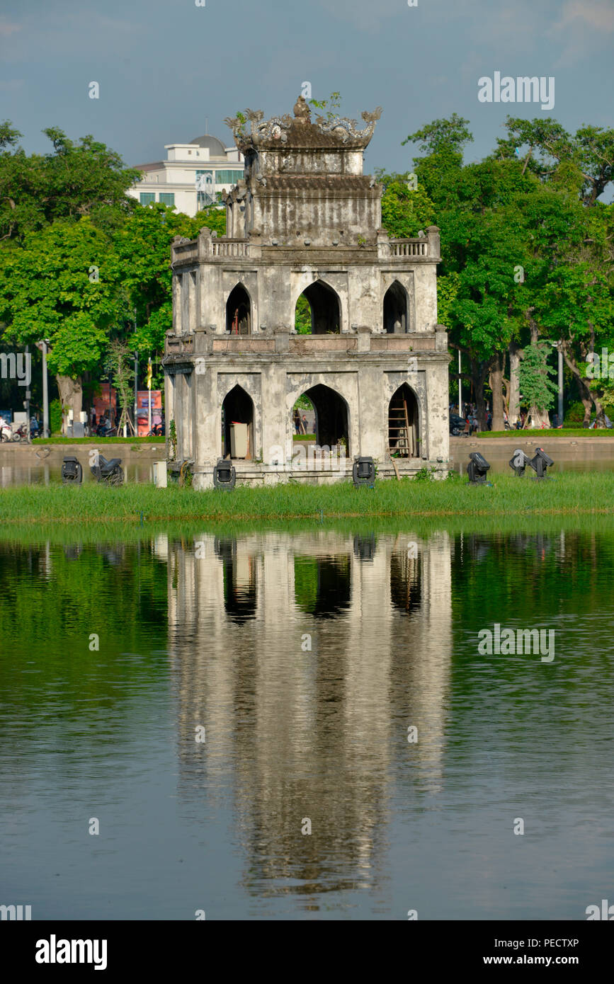 Schildkroetenturm Thap Rua, Hoan-Kiem-Voir, Hanoi, Vietnam, Schildkrötenturm Banque D'Images