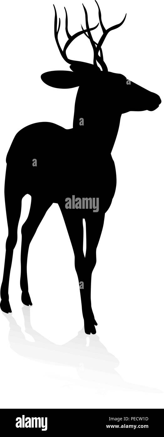 Silhouette Animal Deer Illustration de Vecteur