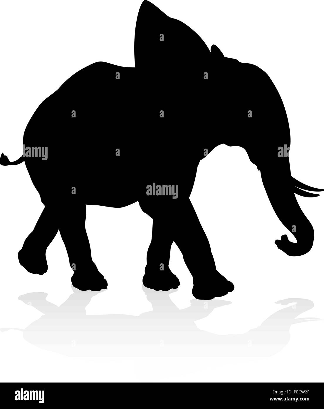 Elephant Safari Animal Silhouette Illustration de Vecteur