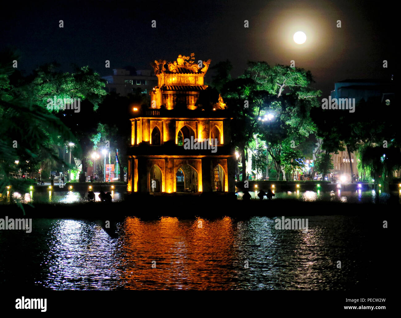 Schildkroetenturm Thap Rua, Hoan-Kiem-Voir, Hanoi, Vietnam, Schildkrötenturm Banque D'Images