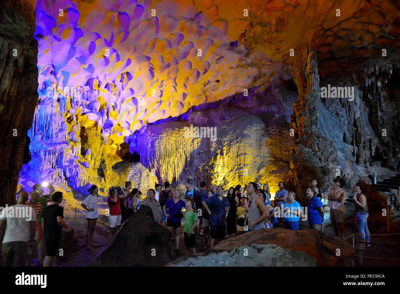 Hang Sung Sot Hoehle, Halong-Bucht, Vietnam Banque D'Images