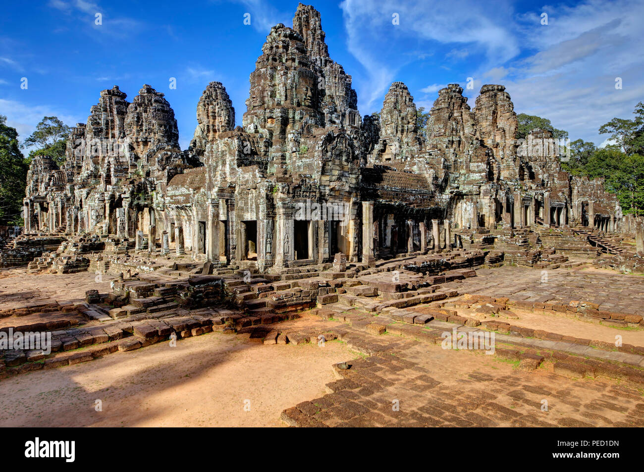 Le complexe du temple Bayon, basse-cour Banque D'Images