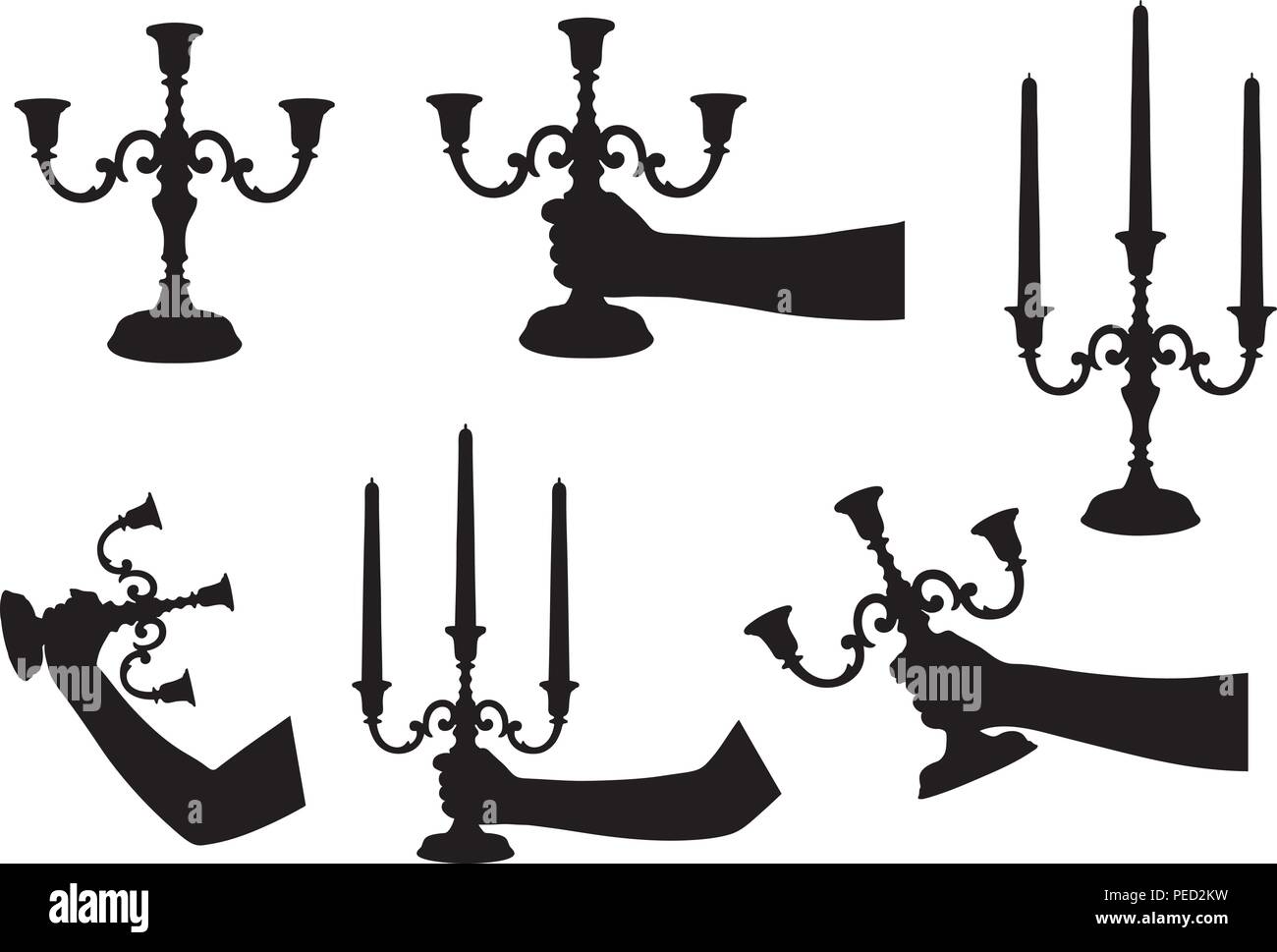 Ensemble de chandeliers isolated on white Illustration de Vecteur