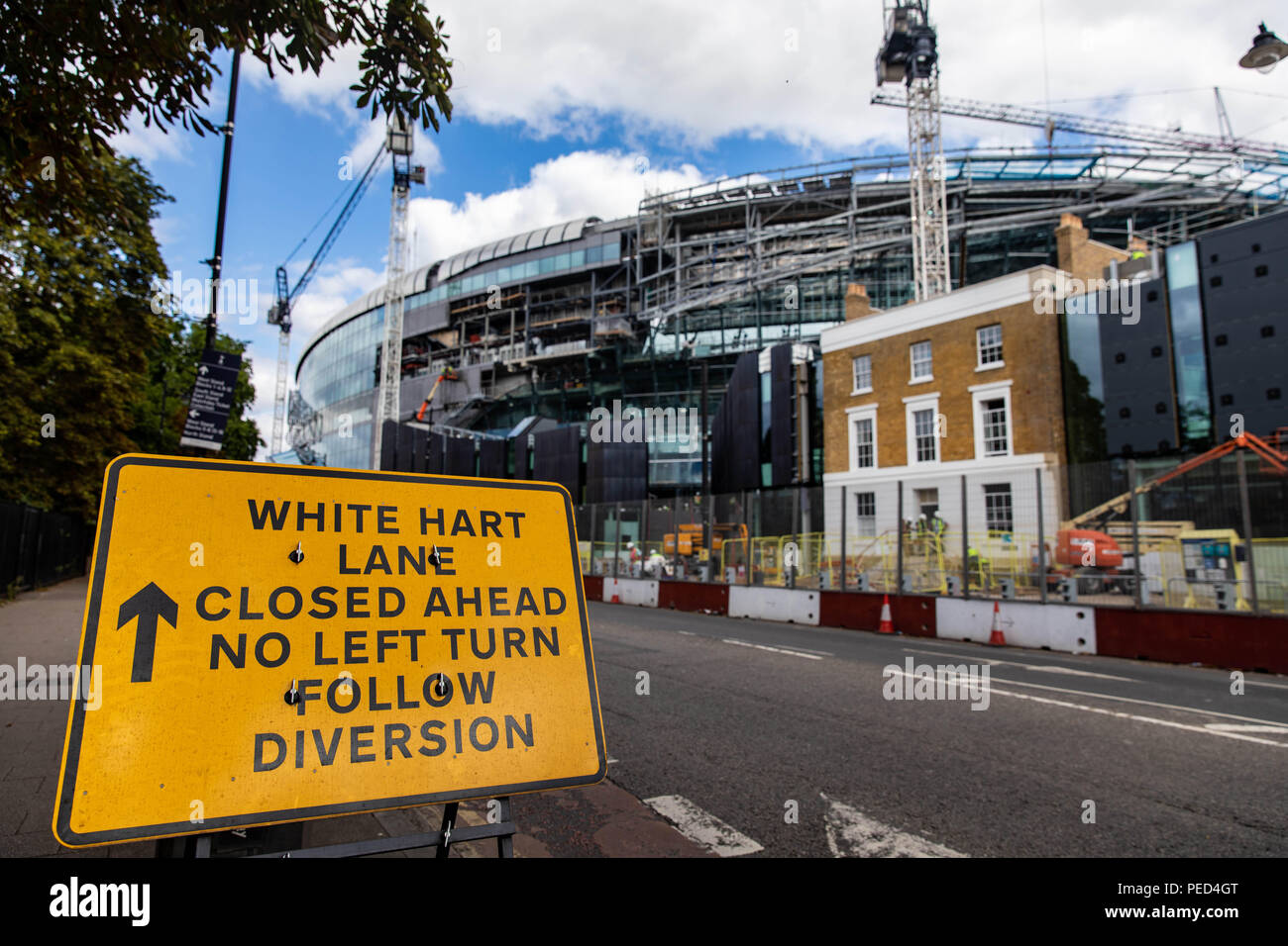 Une vue générale de la construction en cours de Tottenham Hotspur de neuf White Hart Lane stadium à Londres. Banque D'Images