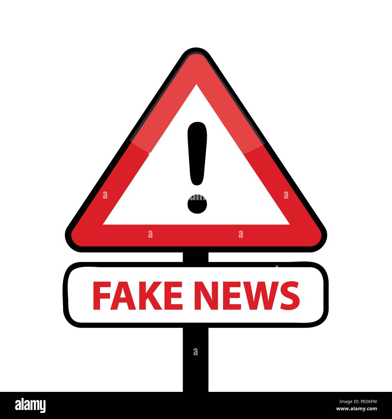 Fake news rouge avertissement chanter vector illustration EPS10 Illustration de Vecteur