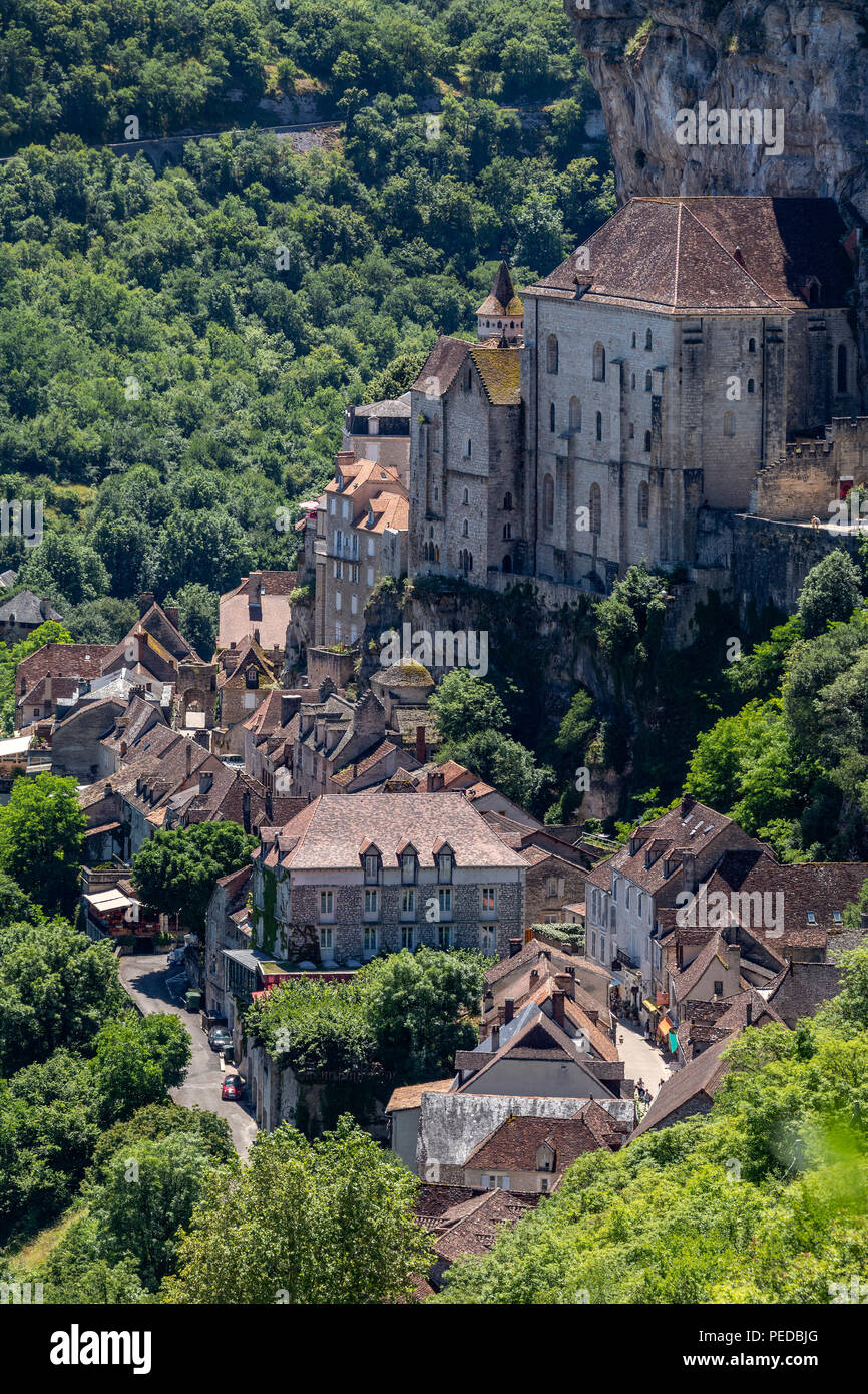 Rocamadour dans le département du Lot de sud-ouest de la France. Banque D'Images Rocamadour dans le département du Lot de sud-ouest de la France. Banque D'Images