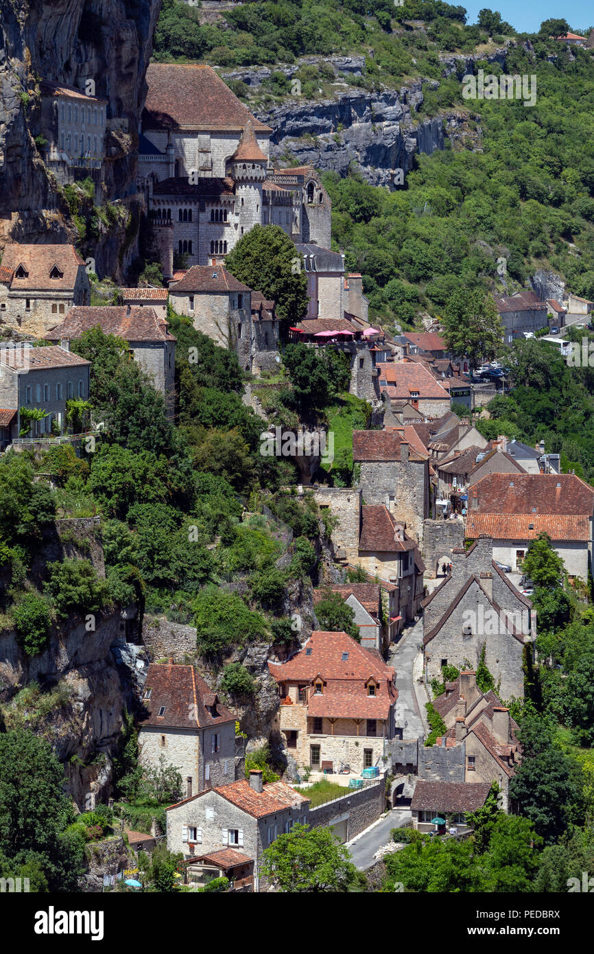 Rocamadour dans le département du Lot de sud-ouest de la France. Banque D'Images Rocamadour dans le département du Lot de sud-ouest de la France. Banque D'Images