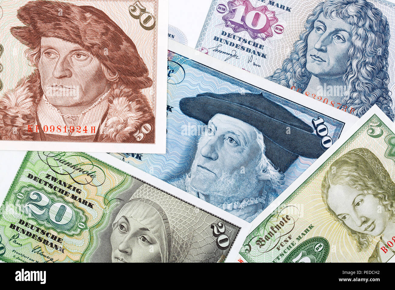 Ancien de l'argent de l'Allemagne de l'Ouest, un arrière-plan Banque D'Images