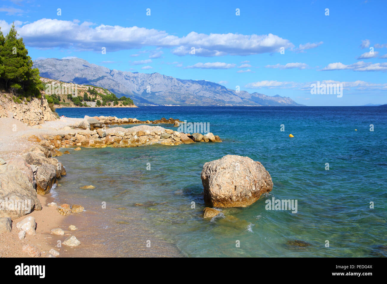 Croatie - paysage méditerranéen en Dalmatie. Lokva-Rogoznica beach - Mer Adriatique. Banque D'Images