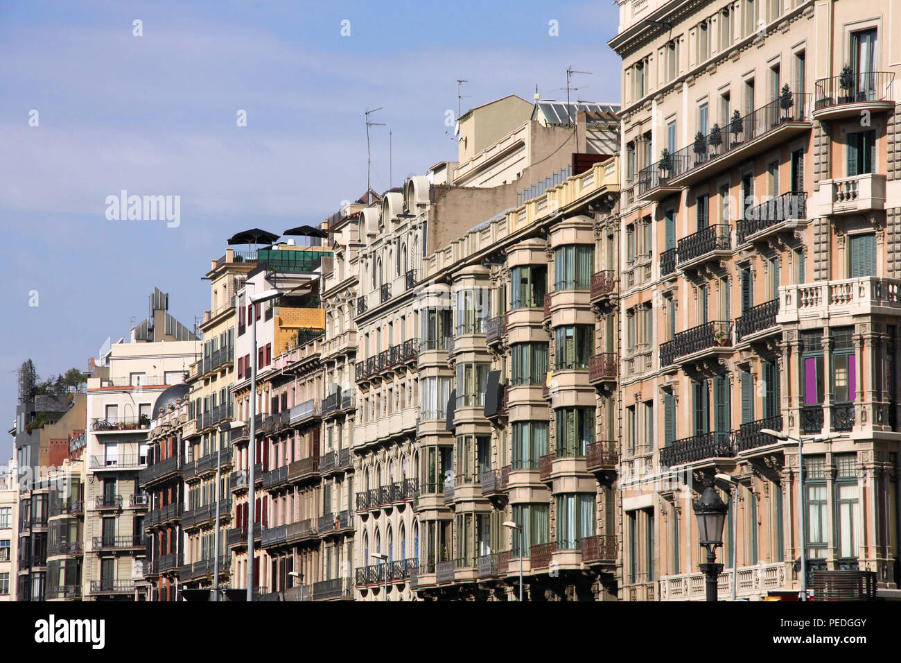 Appartement contemporain édifices de Barcelone, Espagne. L'architecture résidentielle. Banque D'Images