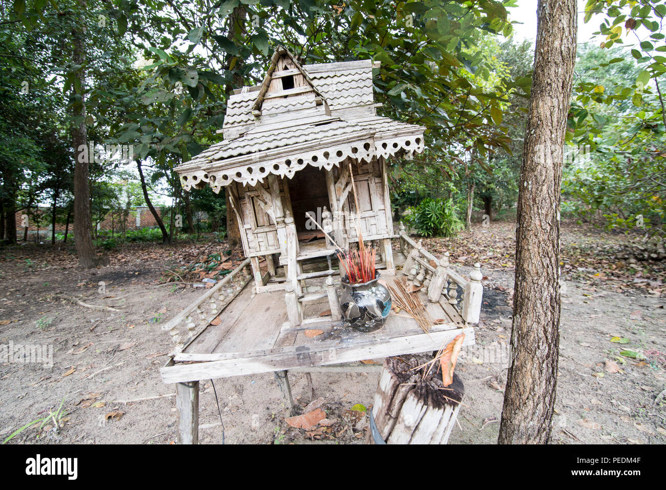 Un esprit chambre à la crémation de l'emplacement de Pol Pot dans la ville de Choam et au nord de la ville d'Anlong Veng dans la province d'Oddar Meanchey dans Northwa Banque D'Images