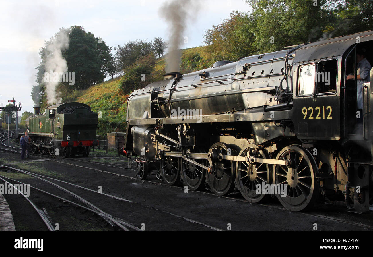 92212 & 4160 à Bridgnorth shed SVR 23.9.11 Banque D'Images