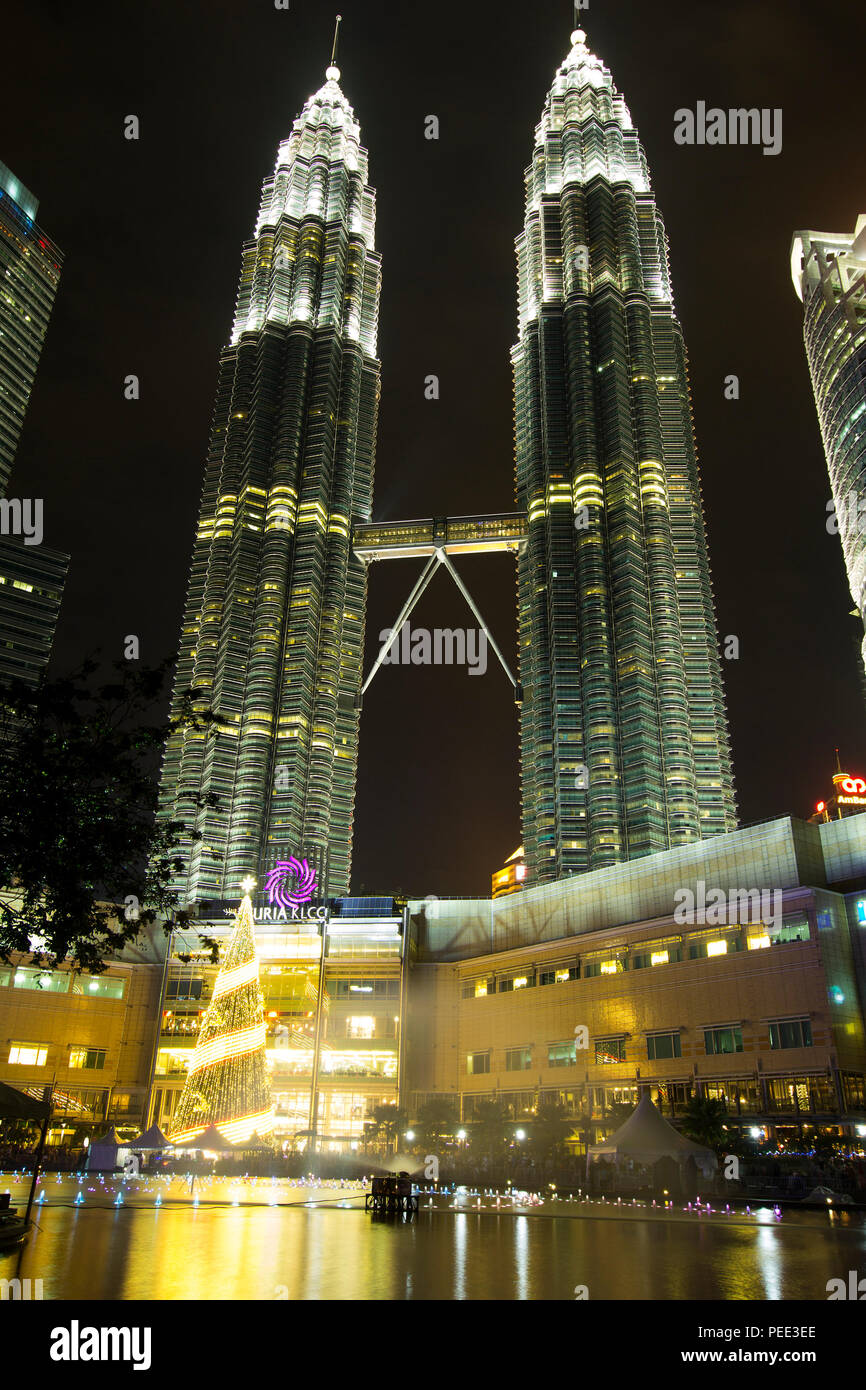 Août 13 2018.Kuala Lumpur Malaisie,KLCC.la nuit au paysage. Banque D'Images