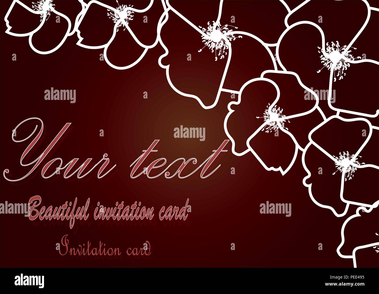 Carte Vintage floral avec les contours. Fleurs de Sakura. Illustration de Vecteur