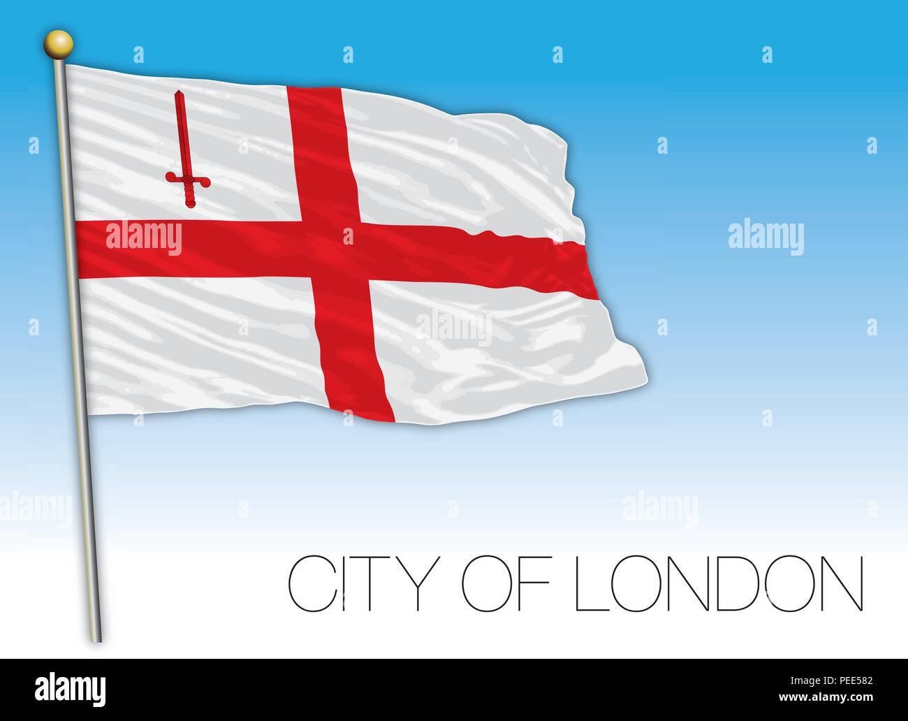 Ville de London ensign, Royaume-Uni, vector illustration Illustration de Vecteur