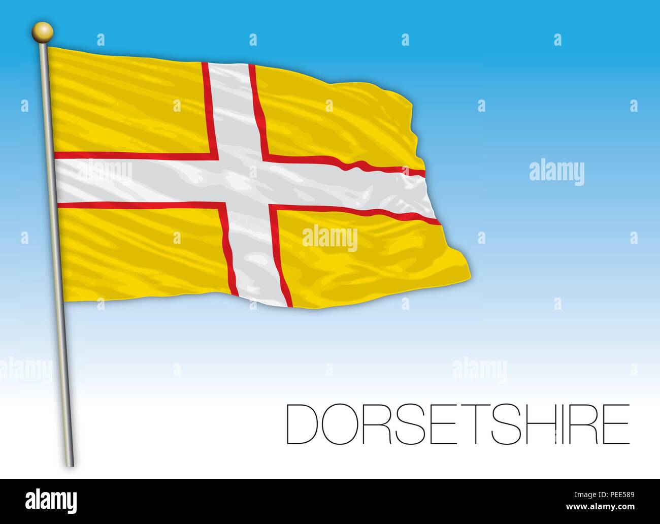 Drapeau Dorsetshire, Royaume-Uni, vector illustration Illustration de Vecteur