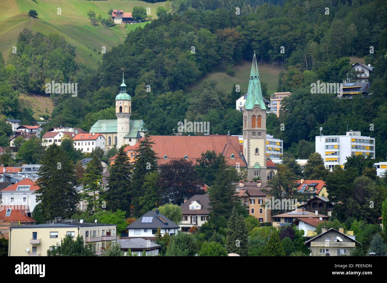 Innsbruck, die Hauptstadt Tirols, Österreich (Autriche) : Blick vom Stadtturm auf die Vorstadt Hötting Banque D'Images