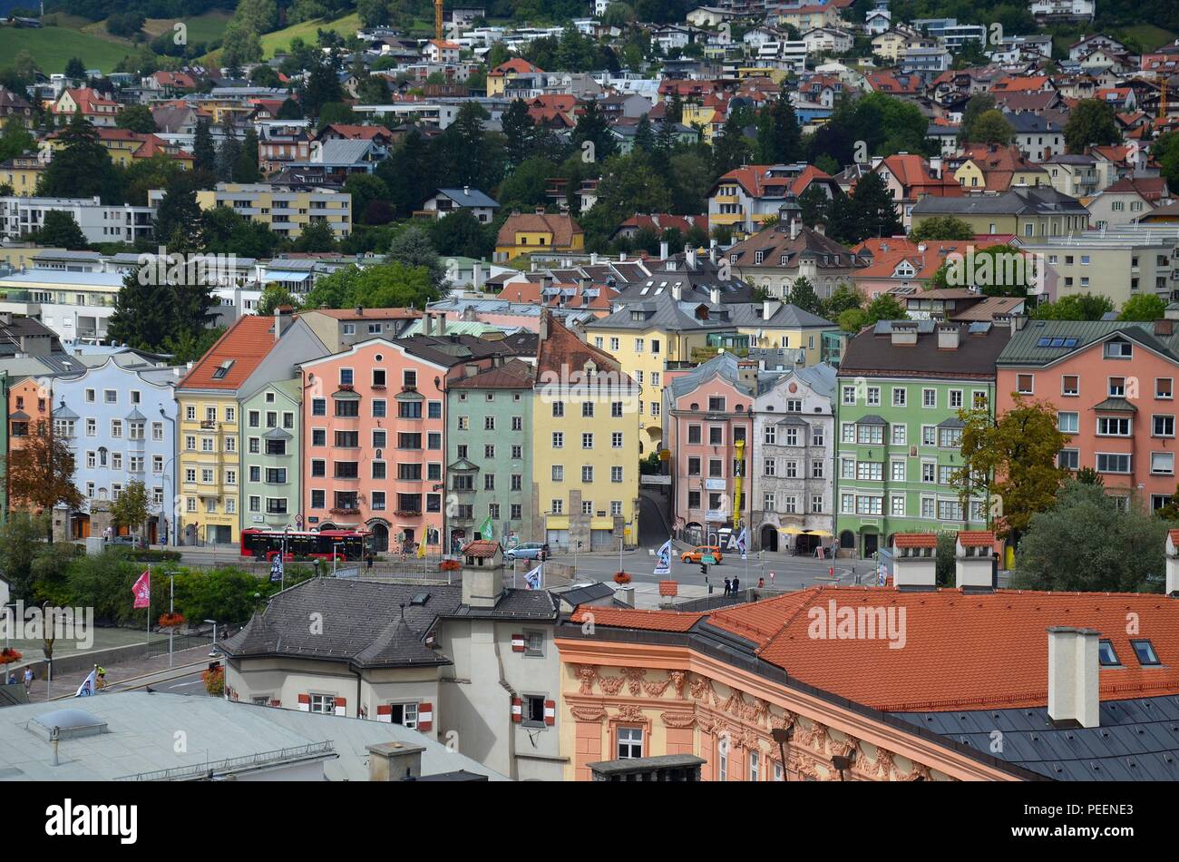 Innsbruck, die Hauptstadt Tirols, Österreich (Autriche) : Blick vom Stadtturm auf die Vorstadt Hötting Banque D'Images