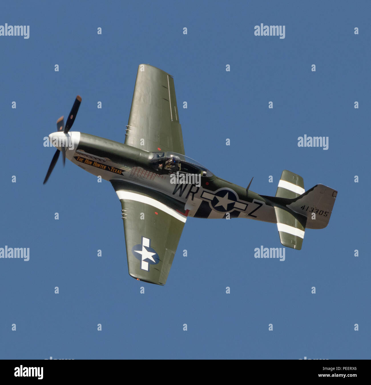 P-51 Mustang de l'USAF lors d'une démonstration de vol de Royal International Air Tattoo (RIAT) 2018 Banque D'Images